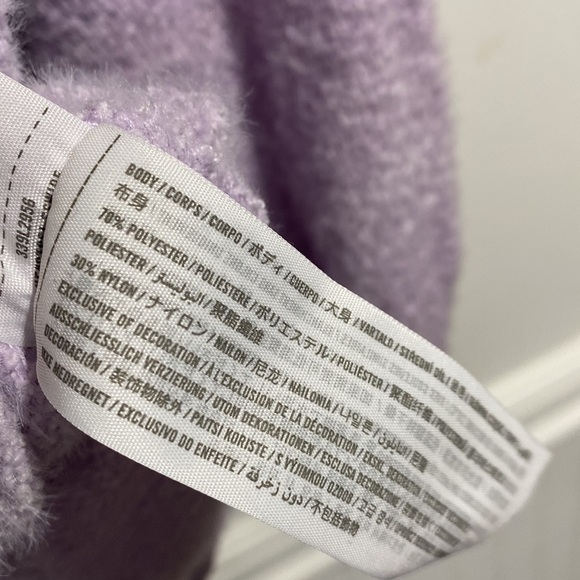 Hollister soft sweater lavender purple plush fuzzy cozy‎ slight balloon sleeve - Picture 4 of 5